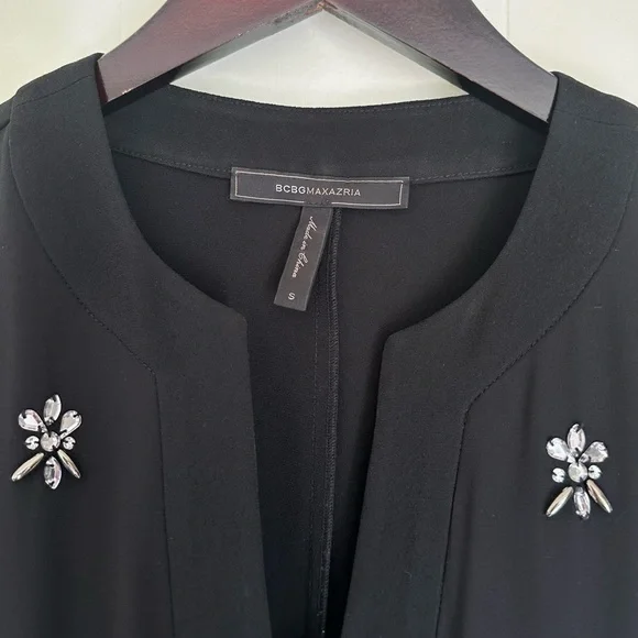 BCBGMAXAZRIA Dyanne Embellished Crystal Tunic Dress Black Small VPX61K22 - Picture 5 of 10